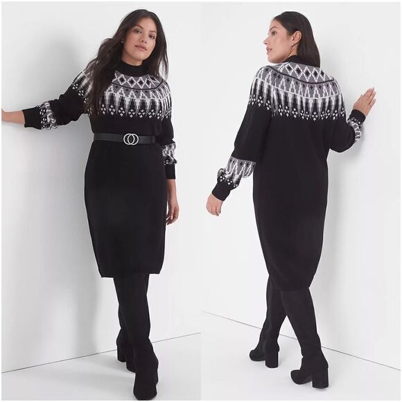 Lane Bryant NWT Mock-Neck Midi Sweater Dress 18/20 - Picture 1 of 10